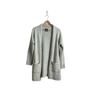 Abercrombie & Fitch Medium Gray Cotton Blend Long Cozy Cardigan Pockets